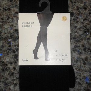 Women's Cable Sweater Tights - A New Day Black